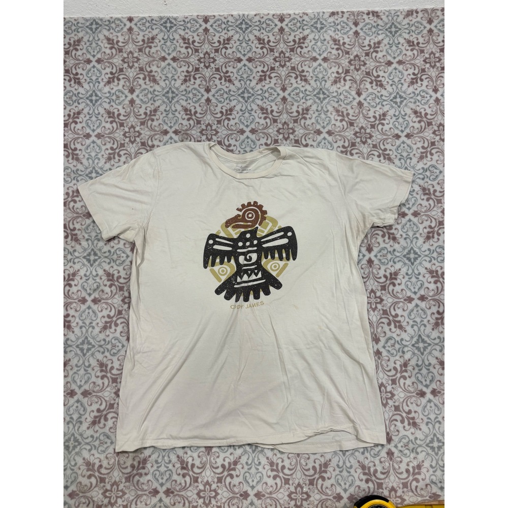 Cody James Mens XL Cream Thunderbird Graphic Short Sleeve Cotton T-Shirt Western